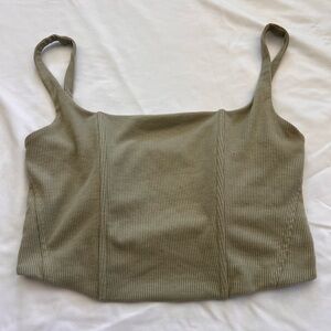 Love Tree Ribbed green Top